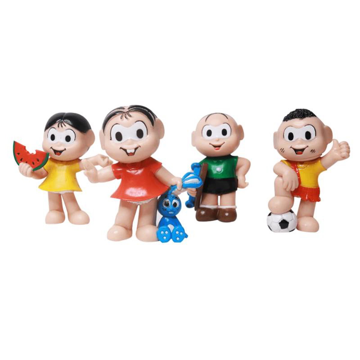 QUATRO BONECOS DA TURMA DA MONICA - (MÔNICA - MAGALI - CEBOLINHA - CASCÃO)
