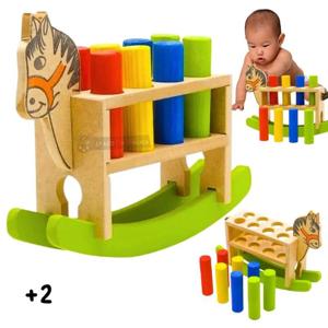 Brinquedo Pedagógico Cavalo Cavalinho De Madeira Encaixe Montessori