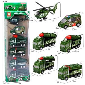 Carrinhos Brinquedo Conjunto 6 Un Miniaturas Helicóptero Cor:Verde Escuro