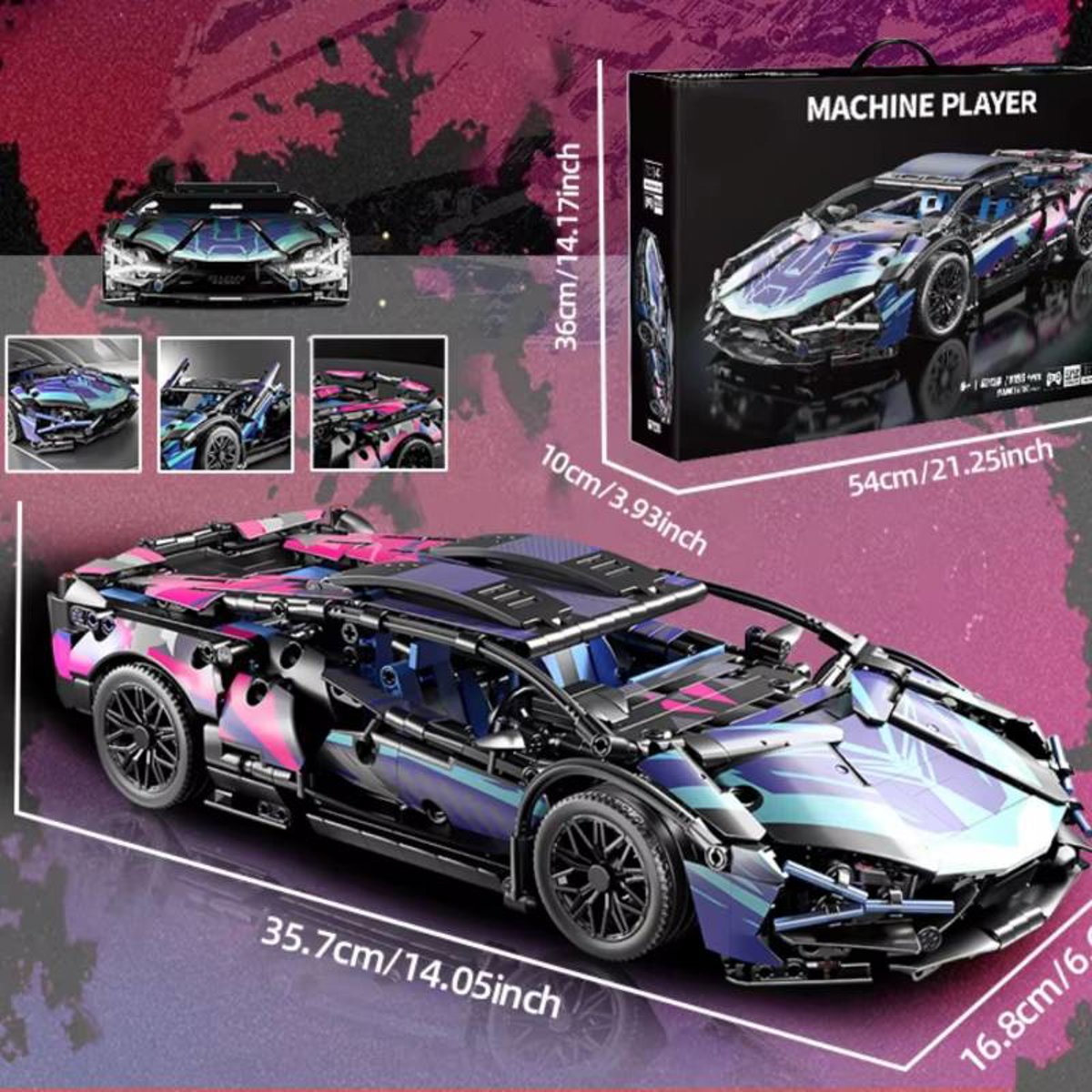 Carro Montar Bloco Construção 1314peças Carrinho Lamborghini