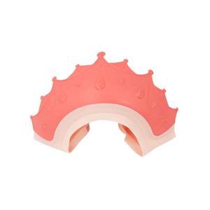 Chapeu Para Banho Bebe Viseira Anti Shampoo Protetor Para Olhos Coroa Cor:Rosa