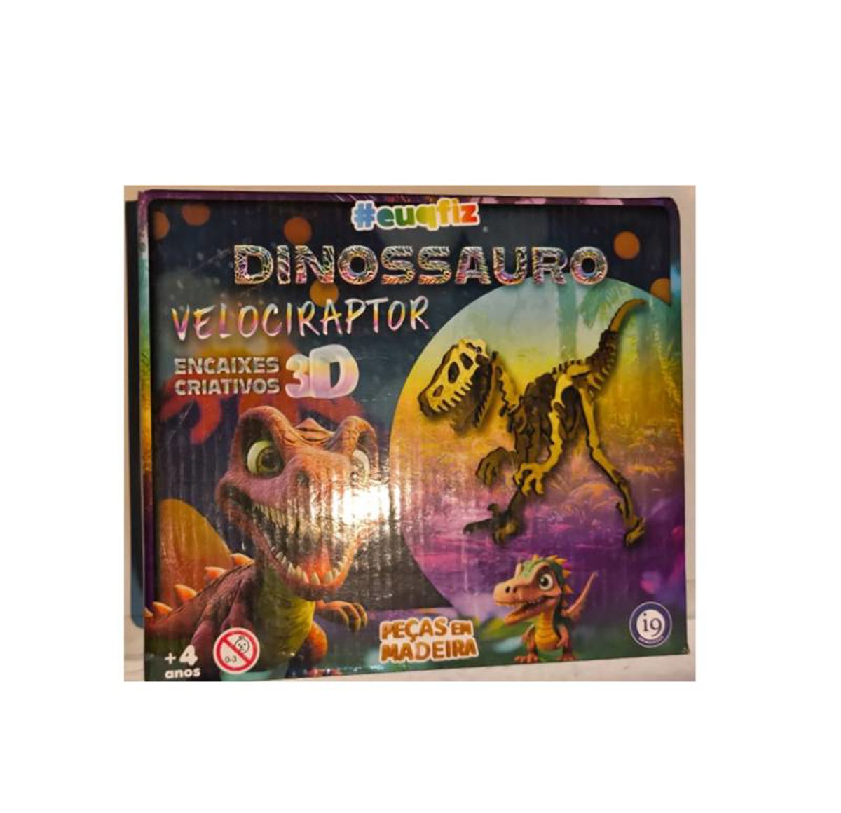 Dinossuaro Velociraptor 3D Madeira # Euqfiz