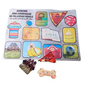 Jogo de Associação em Braile com Tabuleiro Tátil Educativo