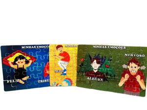 Kit 3 Quebra-cabeças Minhas Emoções para Autistas - Coleção e TEA & Amor