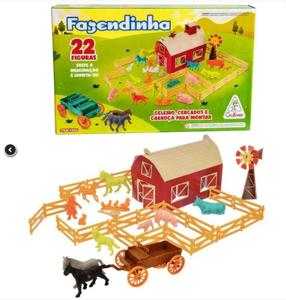 Miniatura Colecionável Fazendinha Playset 20 Figuras com Cerca