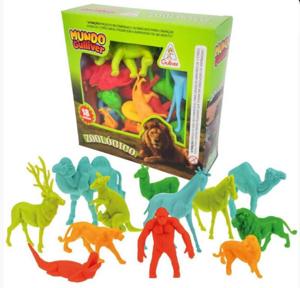 Miniatura Colecionável Zoológico com 18 Figuras e Cercas