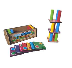 Torre Inteligente Jogo de Equilíbrio Brinquedo Educativo de Madeira